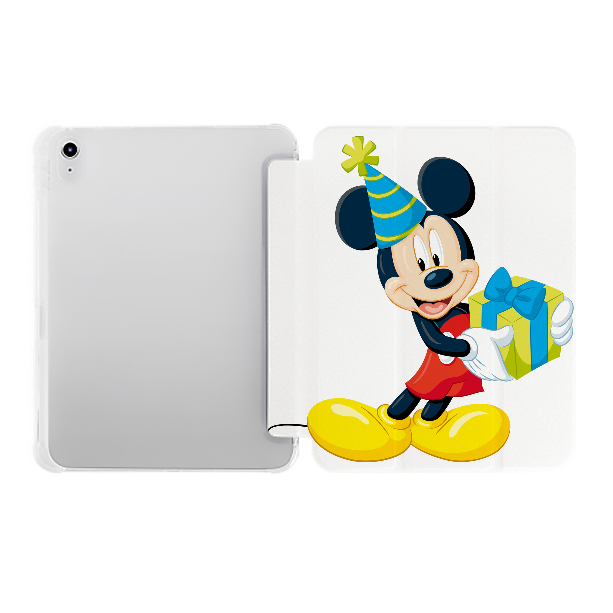 （画像用） ミッキーマウス Mickey Mouse IPad ケース ペン収納付き 三つ折りスタンド PUレザー×シリコン 対応機種9.5/10.5/10.9インチ